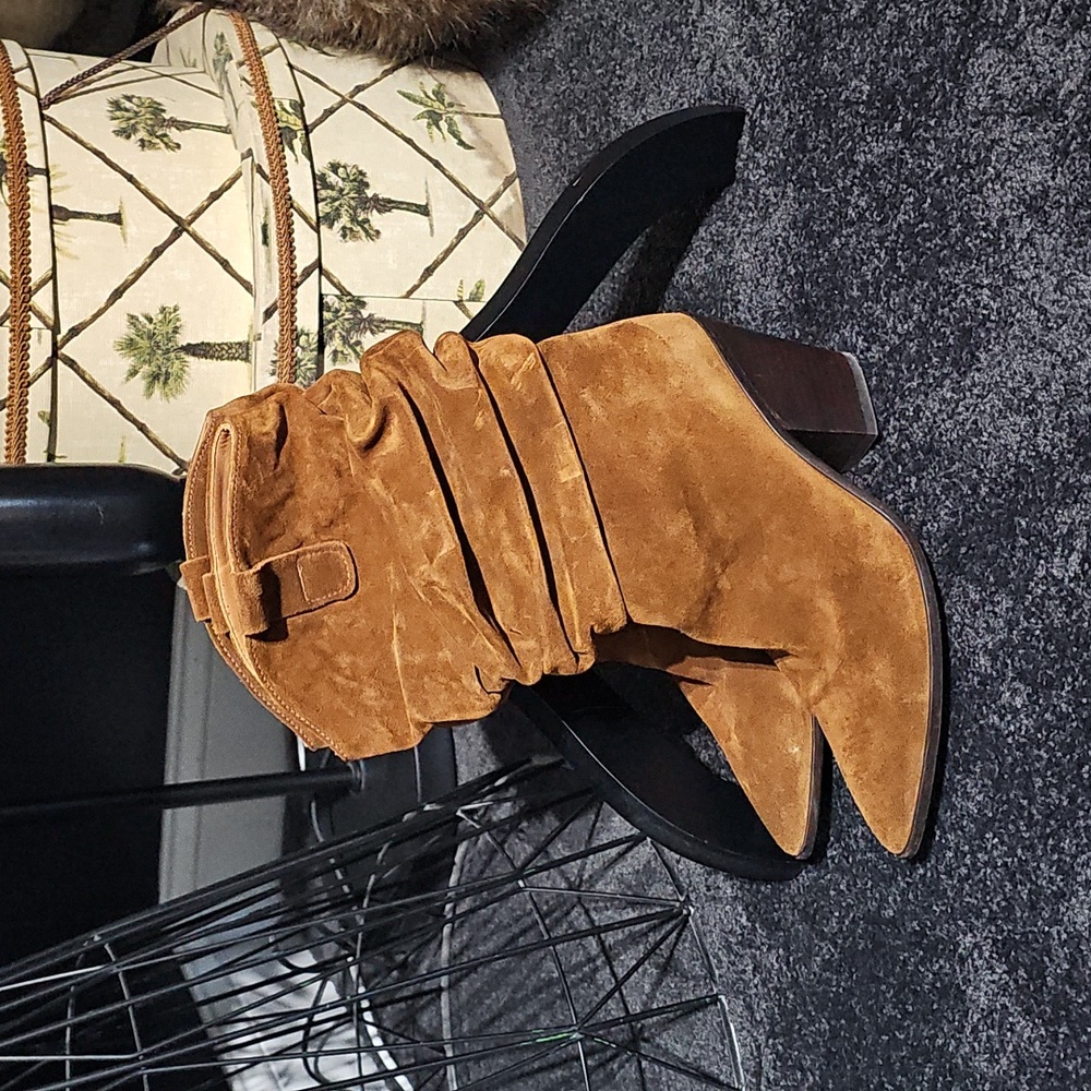 Toral Suede Slouchy Brown Boots - Picture 2 of 7